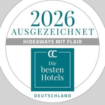 Siegel: Connoisseur Circle, Die besten Hotels Deutschland 2026, ausgezeichnet in der Kategorie Hideaways mit Flair